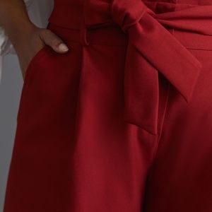 Anthropologie Red Paperbag Trousers Dress Pants Sz XS 2 Like New